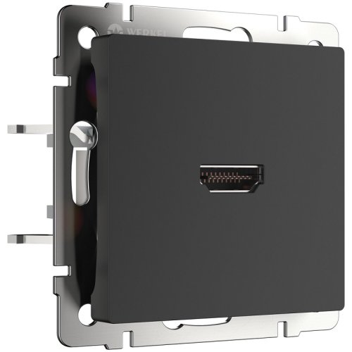 Розетка HDMI без рамки Werkel 1-м. черный матовый картинка